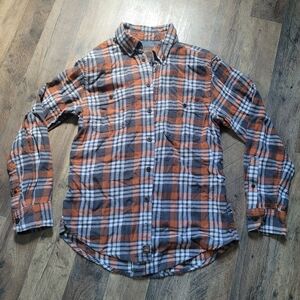 Northwest Territory Men's Orange and Gray Button Down Shirt Size Medium